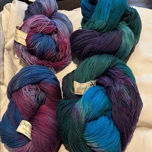 Sweet Pea Teal and Purple Yarn
